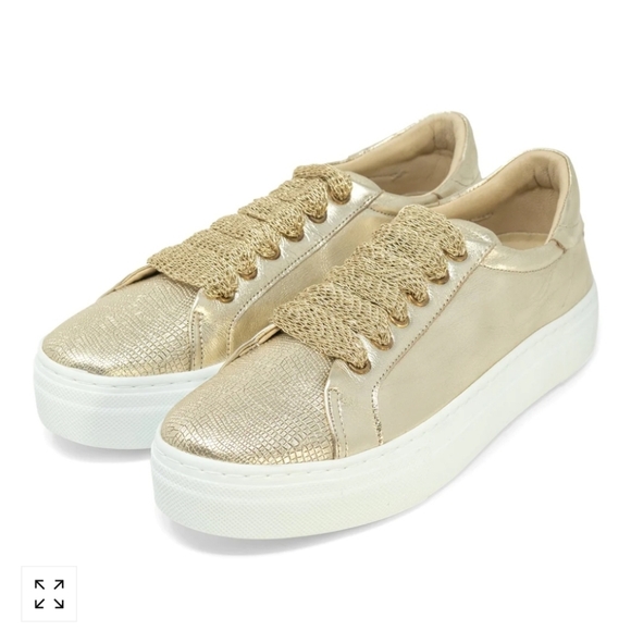 Jennifer tattenelli memory foam snake print gold sneaker 39 - Picture 1 of 6